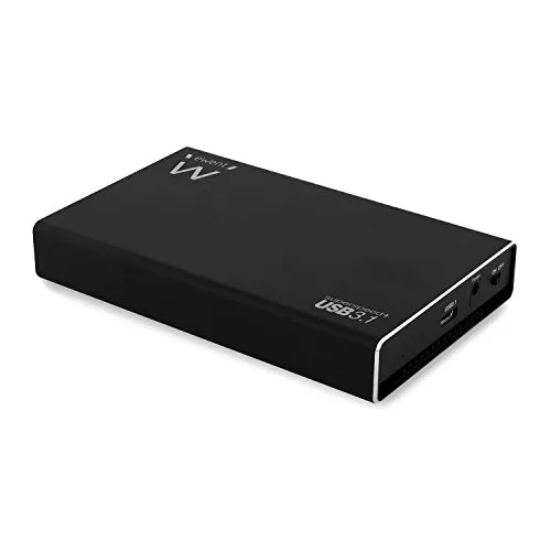 Ewent EW7070 Case Esterno USB Type C e Type A 3.1 fino a 10Gbit/s(Gen 2) per Disco Rigido SSD 2.5" SATA, Box SSD HDD 9.5mm e 7mm in Alluminio, Compatibile SATA III/UASP, nero