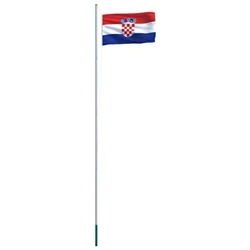 vidaXL Bandiera della Croazia Asta Bandiera della Croazia Bandiera del Sissa Bandiera del Sissa Bandiera Asta Bandiera Palo Bandiera Asta Bandiera Alluminio 6,2 m