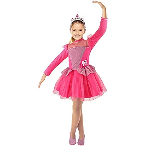 Ciao- Barbie Principessa Ballerina Costume Travestimento Bambina Originale (Taglia 8-10 Anni), Rosa, 11660.8-10