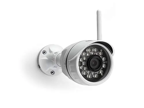 Caliber Smart Home Security Camera - Telecamera IP esterna - Sensore di movimento - Microfono e altoparlante incorporato - Fotocamera Full HD 1080p - HWC401 - WiFi - Registrazione automatica - MicroSD