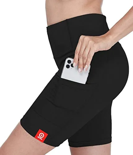 Ducomi BEA Pantaloncini Donna Fitness Corti con 2 Tasche Laterali - Shorts Sportivi Corsa, Allenamento Palestra, Casa, Yoga, Pilates, Pantaloncino Ciclista Leggings Trekking, Running (Black, L)