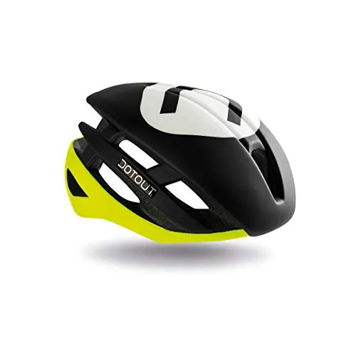 Dotout Kabrio HT Casco, Unisex – Adulto, Giallo Fluo Lucido-Nero Opaco, XS-M