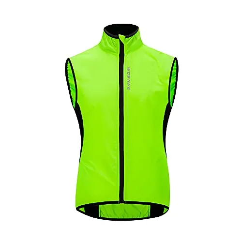 WOSAWE Gilet da ciclismo da uomo Leggero e traspirante all'aperto Corsa senza maniche Giacche per il tempo libero Abbigliamento sportivo(Verde XXL)