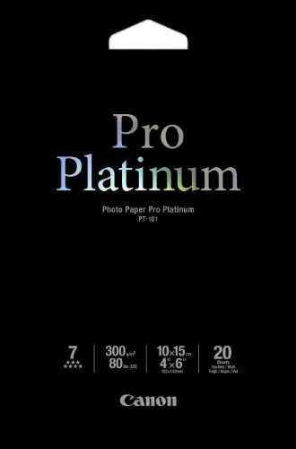 Canon PT-101 – Pro Platinum, carta fotografica, 10 x 15 cm, 20 fogli (10 x 15 cm, 20 pezzi)