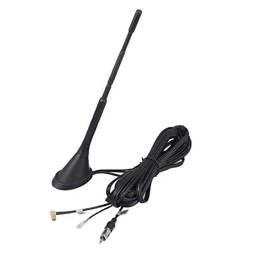 CAMWAY Antenna Auto Universale, Antenna FM/AM DAB Car Radio Digitale Antenna, Antenna Combinata DAB + FM Auto, Autoradio Antenna per Auto Antenna per Montaggio sul Tetto con Amplificatore del Segnale