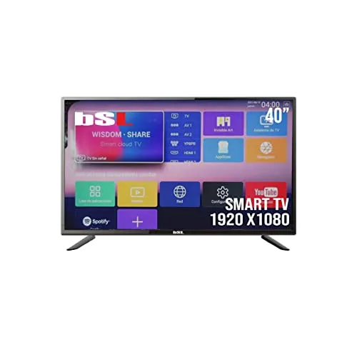 SMART TV 40 pollici BSL-402S | ANDROID 9.0 con WIFI | Sintonizzatore DVB-T2/C | 3 HDMI, 2 USB, RJ-45, VGA, CVBS, AUX L/R, RF, COASSIALE, CI+ | Risoluzione FULL HD 1920X1080P