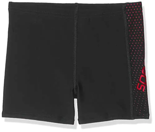 Speedo Gala Logo Panel, Pantaloncini da Bagno Bambino, Nero (Black/Risk Red), 11-12 Anni