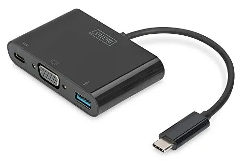 Digitus DA-70854 cavo e adattatore video 0,15 m USB C USB C + USB A + VGA Nero