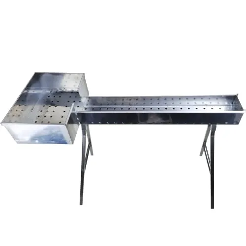 Mistermoby Barbecue Fornacella Inox 100 Cm Cuoci Arrosticini Spiedini e Testa 27X37 Cm Per Accensione Carbone e Grigliate