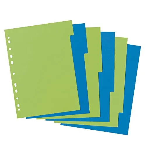 herlitz Divisori GREENline, 6 pezzi, formato A4, in cartone Manila, colori intensi