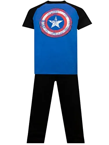 Marvel - Pigiama per Uomo - Avengers Captain America - Large