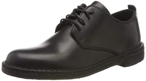 Clarks Desert London, Scarpe Stringate Derby Donna, Nero (Black Polished Black Polished), 38 EU