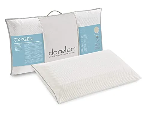 Dorelan Cuscino Oxygen Extralow (40x70, 7 cm di altezza) in Myform Air, comfort ideale e buon sostegno, sagoma ellittica, sostegno medium