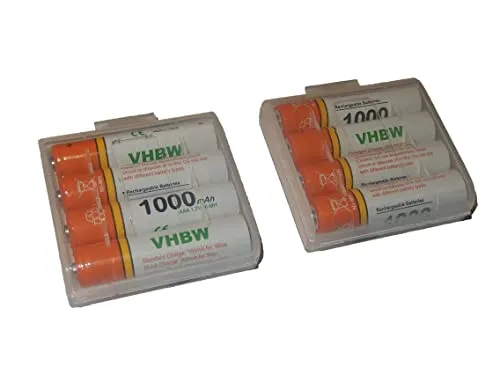 vhbw 8x batteria AAA micro compatibile con Samsung Gigaset A510, A600, A630, A690, C300, C300A telefono fisso cordless (1000mAh, 1,2V, NiMH)