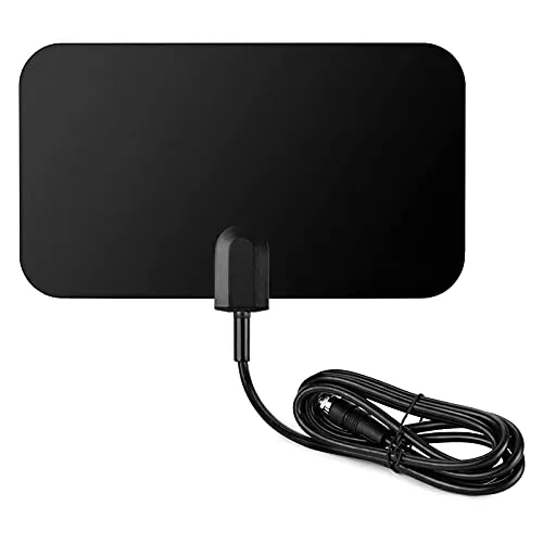 KYYKA Antenna TV digitale da interno piatto HDTV Segnale UHF VHF HD - Gamma 25 miglia - Nero