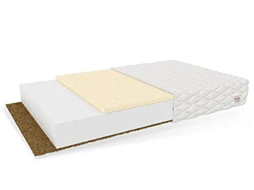 PIKOLO - Materasso per lettino per bambini, 90 x 200 cm, in schiuma di poliuretano con cocco e lattice