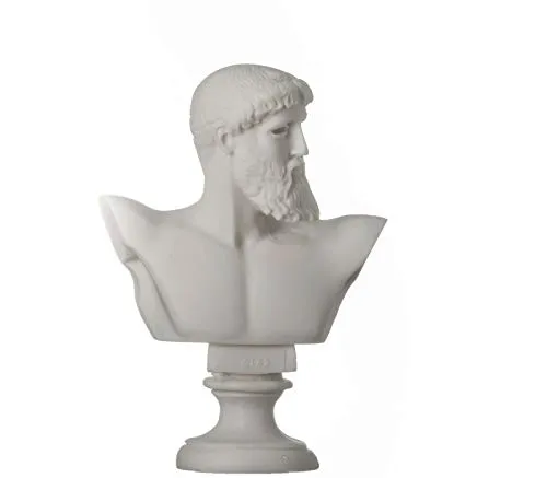 ZEUS Re degli Dei greco romano busto testa in alabastro scultura 16 cm