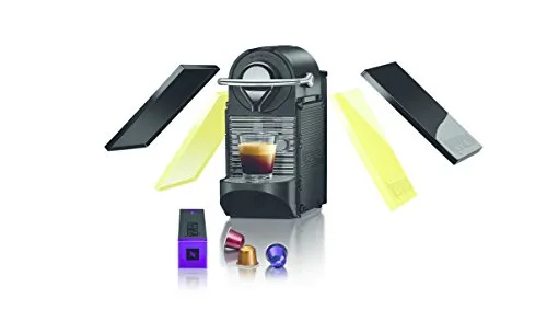 Nespresso PIXIE Clips XN 3020 – Caffettiera a capsule Krups, 19 bar, spegnimento automatico, ergonomico, Intelligente, Customizable, colore: Black & Lemon