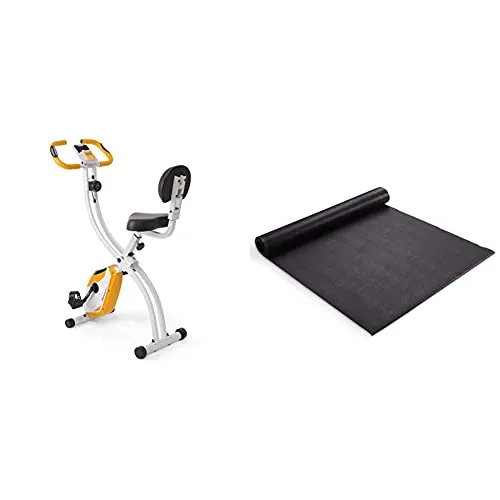 Ultrasport Trainer da Casa F-Bike 200B, Bici da Fitness con Sensori delle Pulsazioni & Tappetino fitness multifunzione, tappetino per attrezzi fitness, utilizzabile come tappetino protettivo