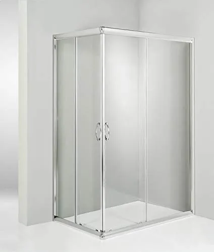 Box doccia angolare porta scorrevole 65x80 cm trasparente altezza 180 cm