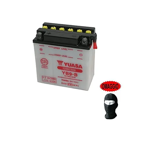 COMPATIBILE CON APRILIA Scarabeo 4T / Rst 4T / Net 4T (VAA00) 100 2001-2009 BATTERIA YB9-B YUASA 12V/9AH GIA' PRONTA BATTERIE PER MOTO SCOOTER SPECIFICA OTTIMA QUALITA'