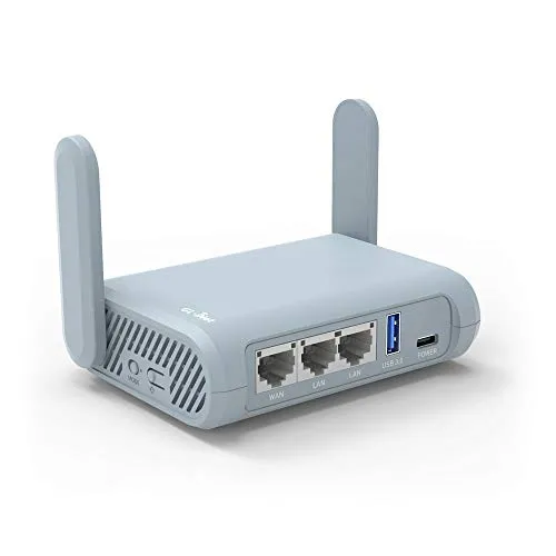 GL.iNet GL-MT1300 (Beryl) VPN Wireless Mini Travel Router – Connect to Hotel WiFi & Captive Portal, USB 3.0, 3 Gigabit Ports, Range Extender, Assess Point, Pocket-Sized, MicroSD Slot, Easy to Setup
