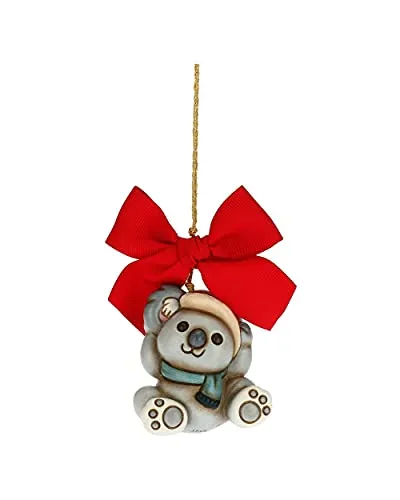 THUN - Addobbo per Albero di Natale Koala - Decorazioni Natale Casa - Formato Grande - Ceramica - 5,2 x 5,2 x 6,5 h cm