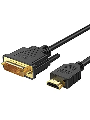 Adattatore DVI to HDMI, CableCreation 4.9 Piedi HDMI maschio a DVI (24 + 1) cavo maschio, placcato oro HDTV a DVI cavo, supporto 1080P, 3D, 1.5M / Nero