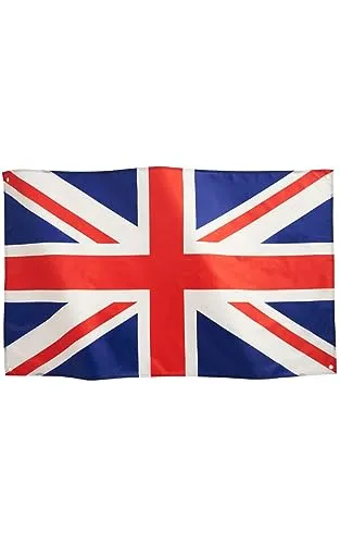 Runesol Regno Unito, Bandiera Union Jack 3x5, 91x152cm, Incoronazione del re, Gran Bretagna, 4 Occhielli, Occhiello In Ogni Angolo, Celebrazioni Reali Del Regno Unito, Bandiere Wimbledon
