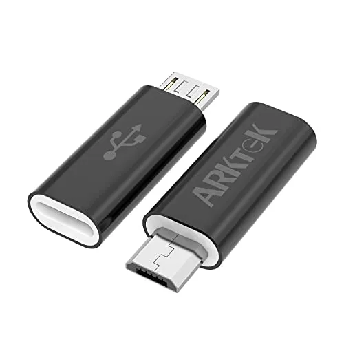 ARKTEK Adattatore USB C to Micro, Micro USB (Maschio) a USB C (Femmina) Adattatore Trasferimento Dati e Ricarica per Samsung Galaxy S7 / S7 Edge e Altri, Confezione da 2