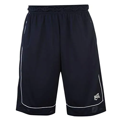 Everlast - Pantaloncini da basket da uomo, vestibilità morbida, abbigliamento sportivo blu/bianco M