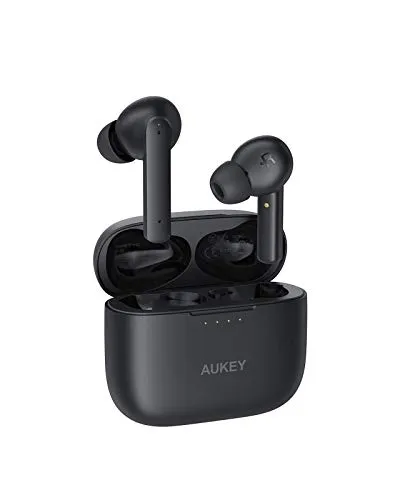 AUKEY Cuffie Bluetooth 5 Cancellazione Attiva del Rumore, Auricolari Senza Fili con 4 Microfoni, 35 Ore di Riproduzione, IPX5 Impermeabili, Type-C Cuffie Wireless per iPhone, Samsung