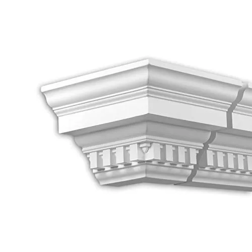 Angolo esterno Profhome 432212 cornice per esterno elemento angolore elemento di facciata design classico senza tempo bianco