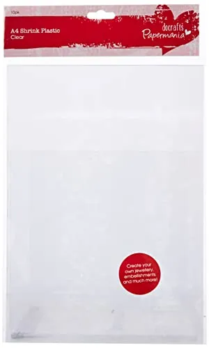 Papermania - Fogli A4 in plastica, ideali per realizzare decorazioni, colore: Trasparente, confezione da 10 pezzi