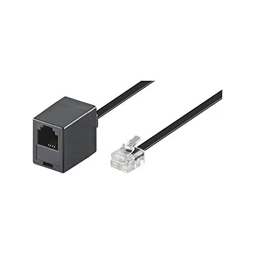 Goobay 68258 Cavo di collegamento analogico modulare 15 metri, nero, spina RJ11/RJ14 (6P4C) alla presa RJ11 (6P4C)