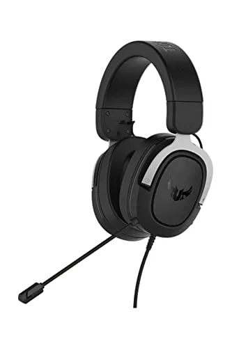 ASUS TUF Gaming H3 Gun Silver Gaming Headset with virtual 7.1 Surround, Tough stainless-steel headband and fast cooling ear cushions for PC, PS4, Xbox One and Nintendo Switch