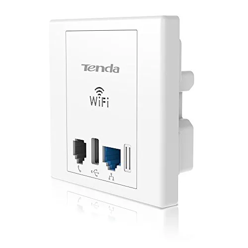 Access Point Placca a Muro Wireless N300 Mbps Usb Poe Tenda W312A Wifi Ideale Ufficio Casa Futuristico