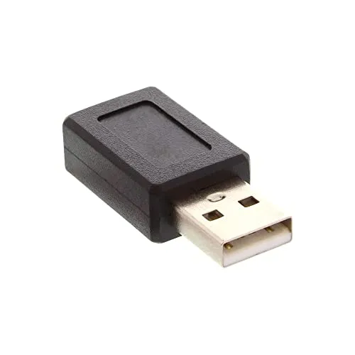 InLine 20097 Adattatore USB 2 Type-A Maschio a Mini USB 2 Type-B Femmina, Nero