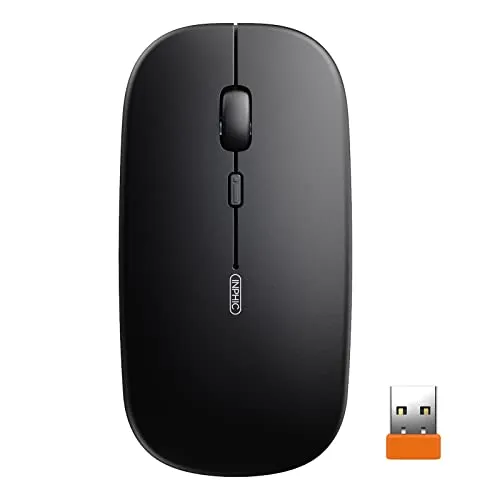 INPHIC Mouse Wireless Ricaricabile, Mouse Ottico Mini Silenzioso Con Clic Mute, 1600 Dpi Ultra Sottile Per Notebook, PC, Laptop, Computer, Macbook(Nero magico)