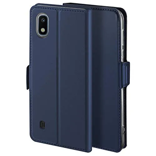 YATWIN Cover Compatibile per Samsung Galaxy A10 Case, Pelle Premium Custodia per Samsung A10 Flip Caso, Interno TPU Magnetica Portafoglio Slot Cover con Funzione Stand per Samsung A10, Blu