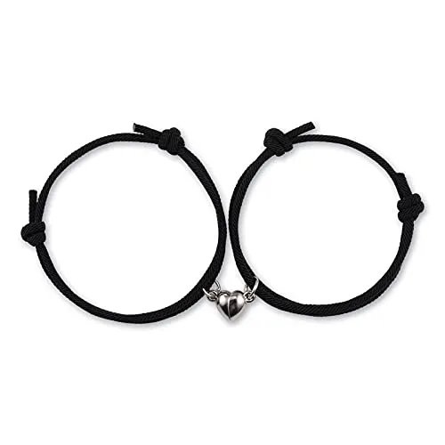 VGWON Bracciale Magnete Anima Gemella, Regalo per Coppia Fidanzata Fidanzato Lui Lei, 2pcs Amore Magnete Intrecciato a Mano Corda Braccialetti di Corrispondenza