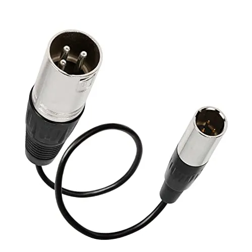 XMSJSIY Cavo audio mini XLR femmina a XLR maschio, 30 cm (mini XLR maschio a XLR maschio)