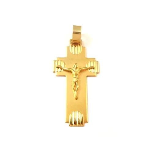 CIONDOLO CROCIFISSO IN ORO GIALLO+COLLANA OMAGGIO - Oro giallo 18 kt