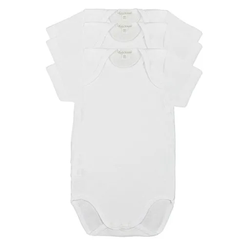 Liabel CONFEZIONE DA 3 BODY NEONATO E NEONATA MEZZA MANICA BABY IN 100% COTONE. COLORE BIANCO