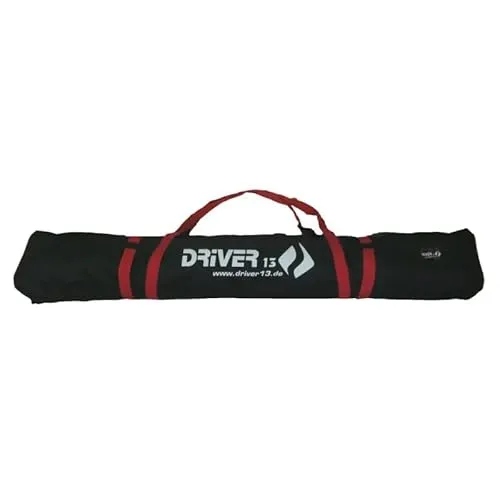 Driver13 ® Borsa da Sci Borsa per Bastoncini da Sci, Borsa da Sci per la conservazione e Il Trasporto Durante Lo Sci, Impermeabile 185 cm Nero-Rosso