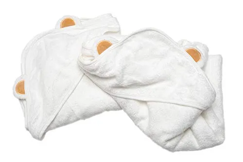 Satis Set da 2 Accappatoi di Bambù per Neonati e Bambini da 0 a 6 Anni - Accappatoio con Cappuccio a Orsetto per Bagnetto - Morbidi Ideali come Coperta, Telo per il Mare e Asciugamano per Bimbi