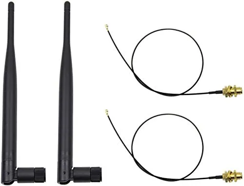 RUNCCI-YUN 2Set 6dBi 2,4 GHz 5 GHz SMA Antenna 4G LTE Antenna,Dual Band Wireless Network WiFi Antenna+15cm IPEX a RP-SMA Cavo Pigtail Maschio per WiFi/WLAN/3G/4G (MINI PCI-E)