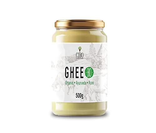 Cibo Ghee BIO - Burro chiarificato Made in Italy - Prodotto con latte delle zone di Parma e Reggio Emilia - 500gr