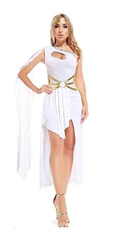 Lovelegis Costume da Dea Greca Romana Sexy - Travestimento - Carnevale - Halloween - Cosplay - Accessori - Donna Ragazza - Bianco - Taglia Unica