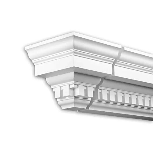 Elemento terminale Profhome 402231 cornice per esterno elemento decorativo elemento di facciata design classico senza tempo bianco